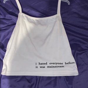 White cropped tank top